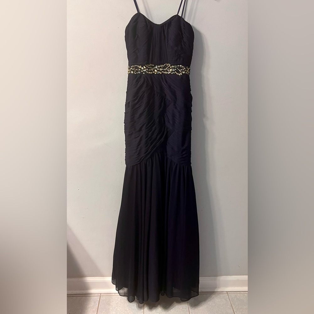 Cache Elegant Navy Blue Gown With Shimmering details